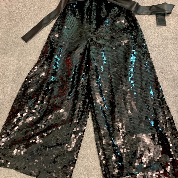 Julia Allert Occasion Black sequins trousers size Large - Picture 10 of 16